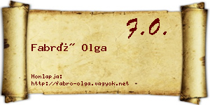 Fabró Olga névjegykártya
